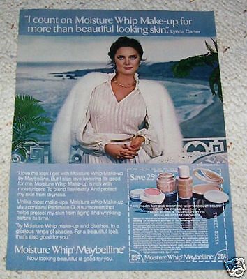 1983 print ad - Maybelline Cosmetics Make-Up sexy LYNDA CARTER advertising page