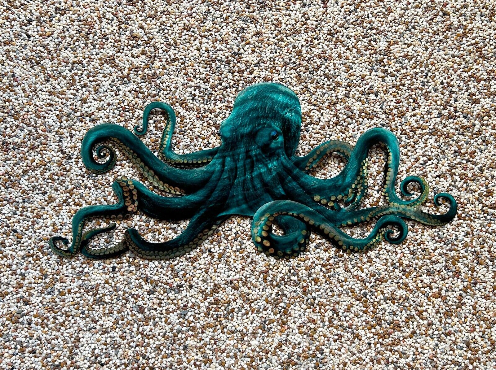 Octopus Metal Wall Art, Nautical Home Decor, Beach House Ocean Boating Sea Life