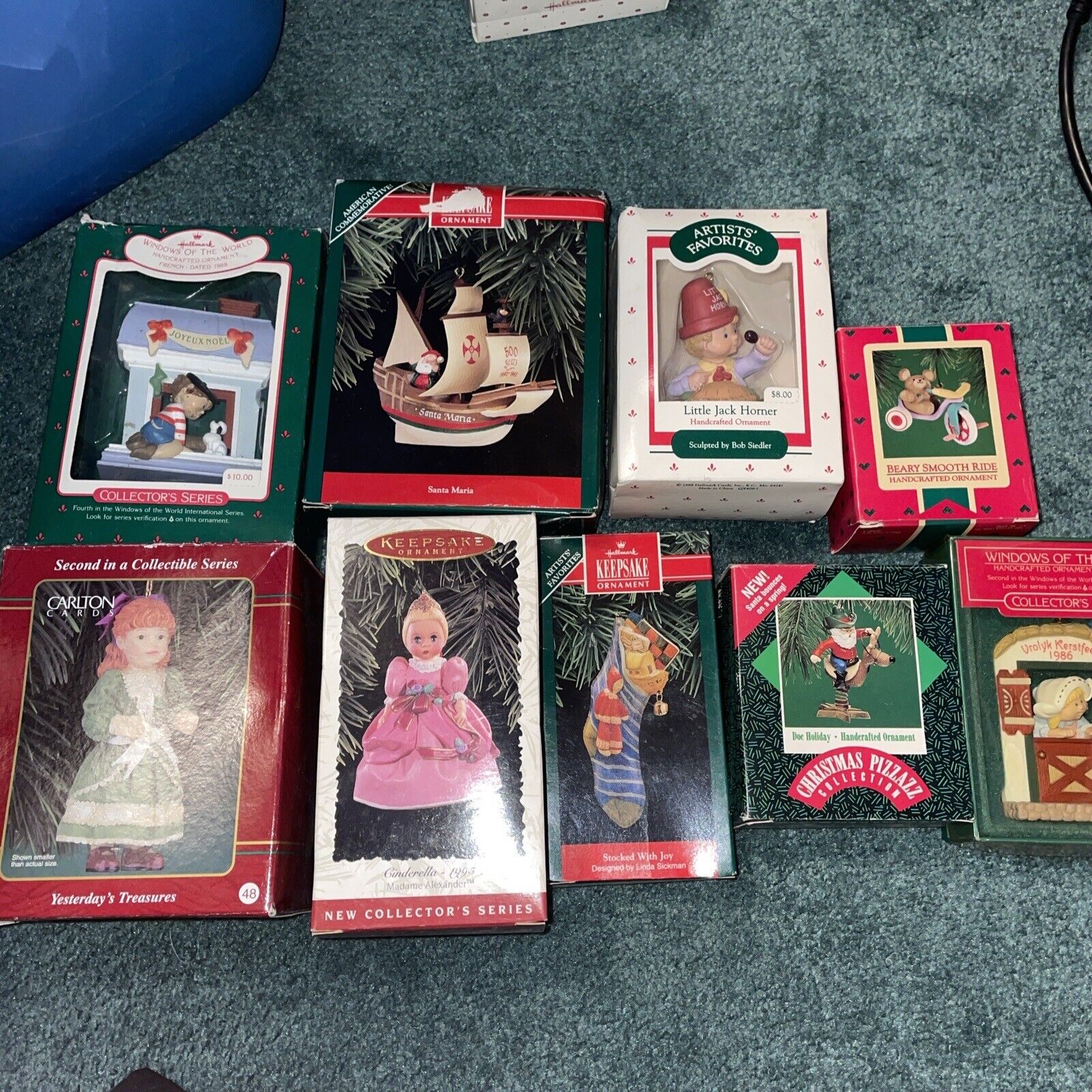 Vintage Lot of 10 Hallmark Keepsake Christmas Ornaments 1980-1995