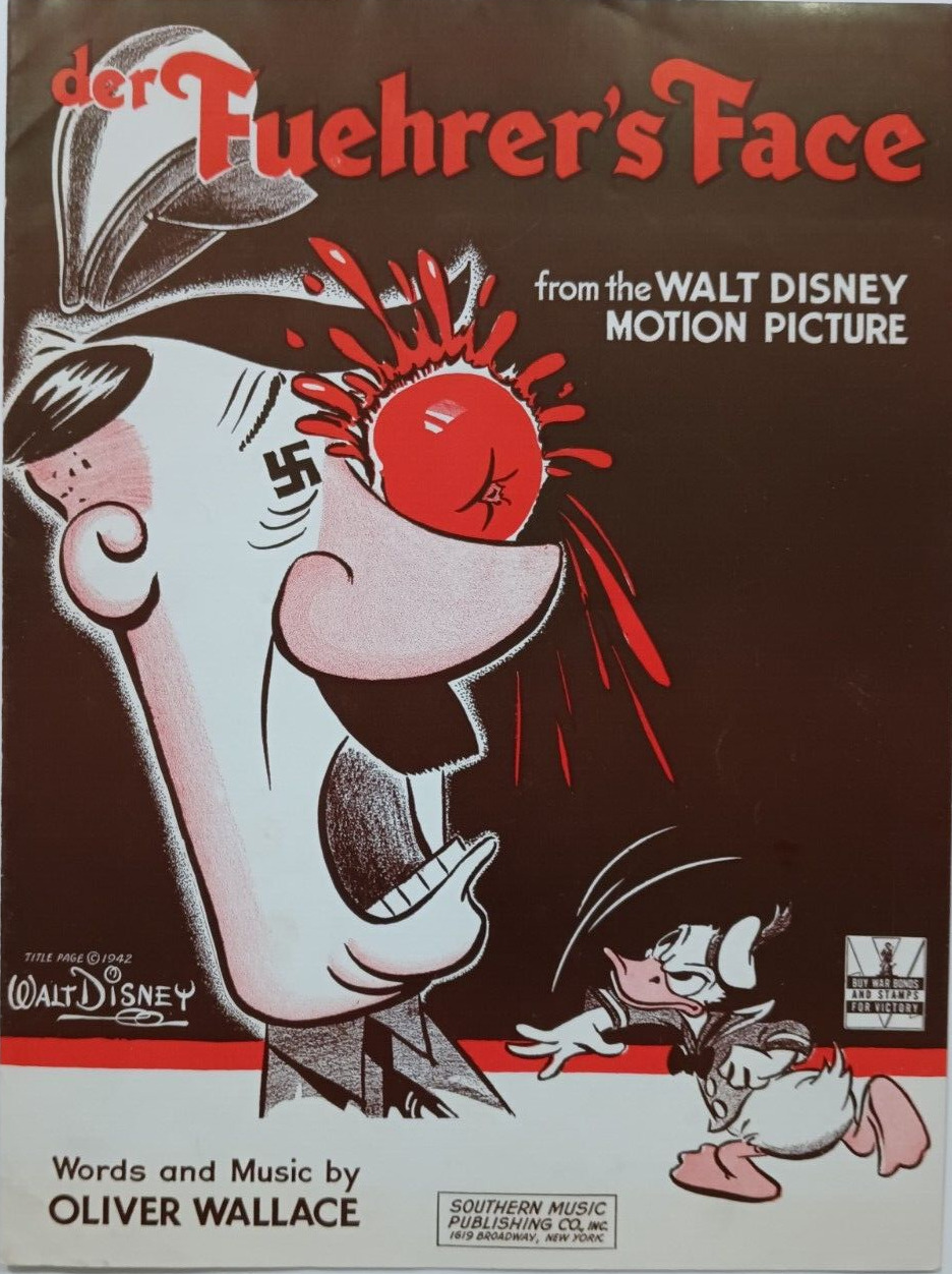 1942 Walt Disney Donald Duck Hitler The Fuehrer\'s Face Sheet Music