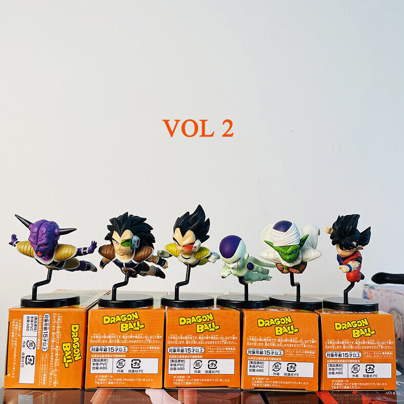 6pcs Set Anime Dragon Ball Figure Capsule Toys  Goku Vegeta New IN Box 2~3in