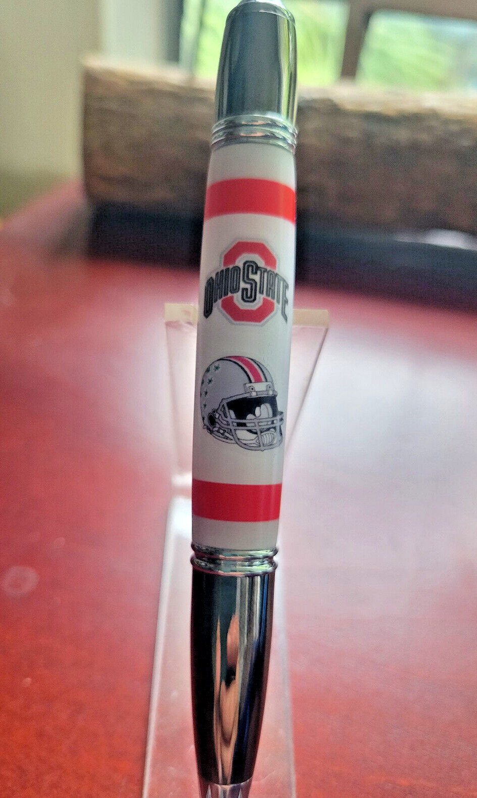 Ohio State Buckeyes Ballpoint Pen, Handmade Gatsby Logo and Helmet Chrome Trim