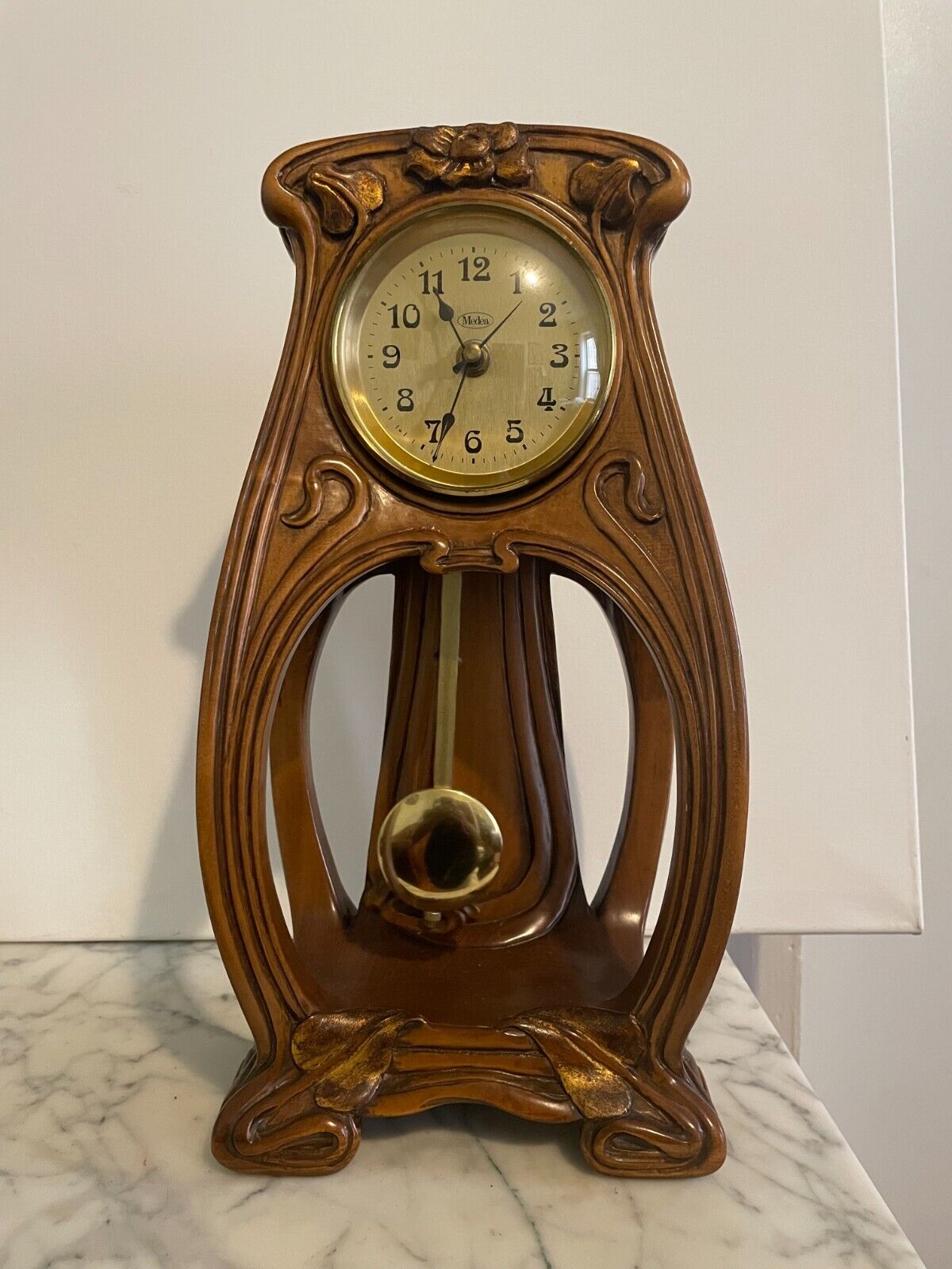 Medea Table Wooden Hand Carved Clock | Made In Italy | Carved 