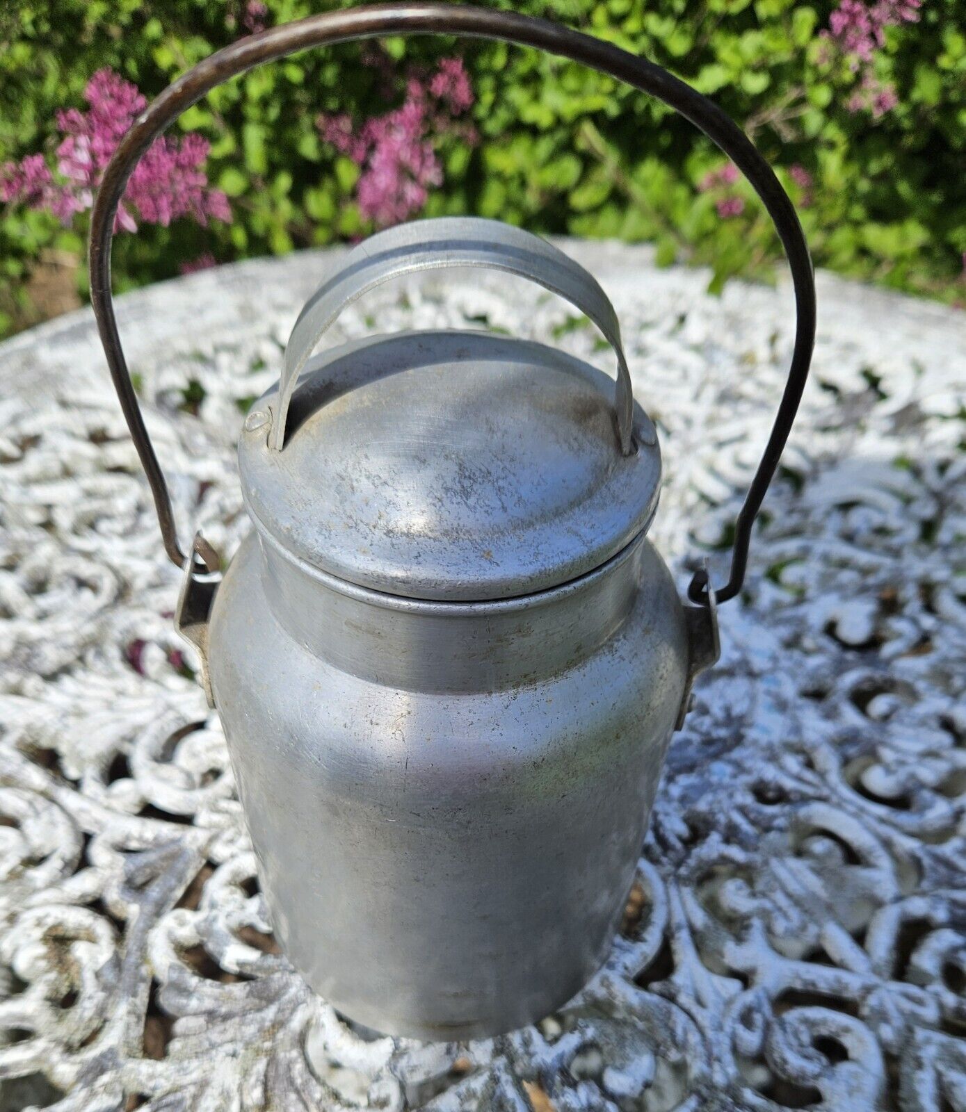 Vintage Milk Pail Dairy Cream Can With Handle