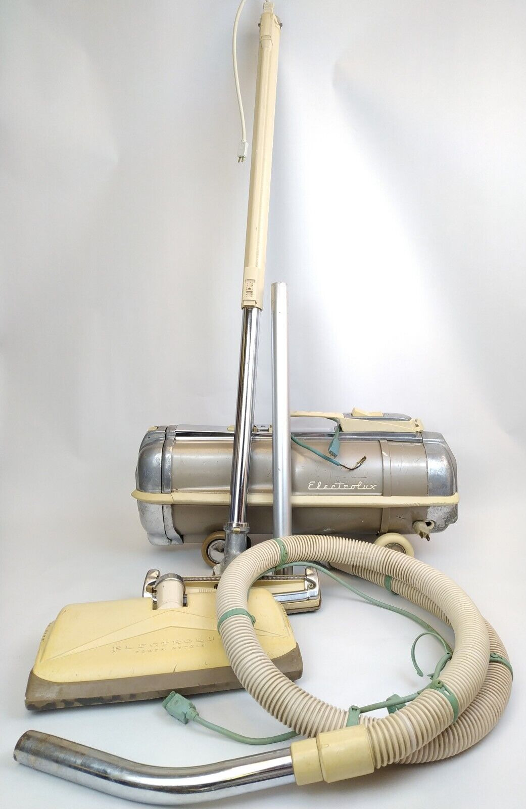 Electrolux Automatic Model G Tan Canister Vacuum PN-1 Powerhead/Hose/Attachments