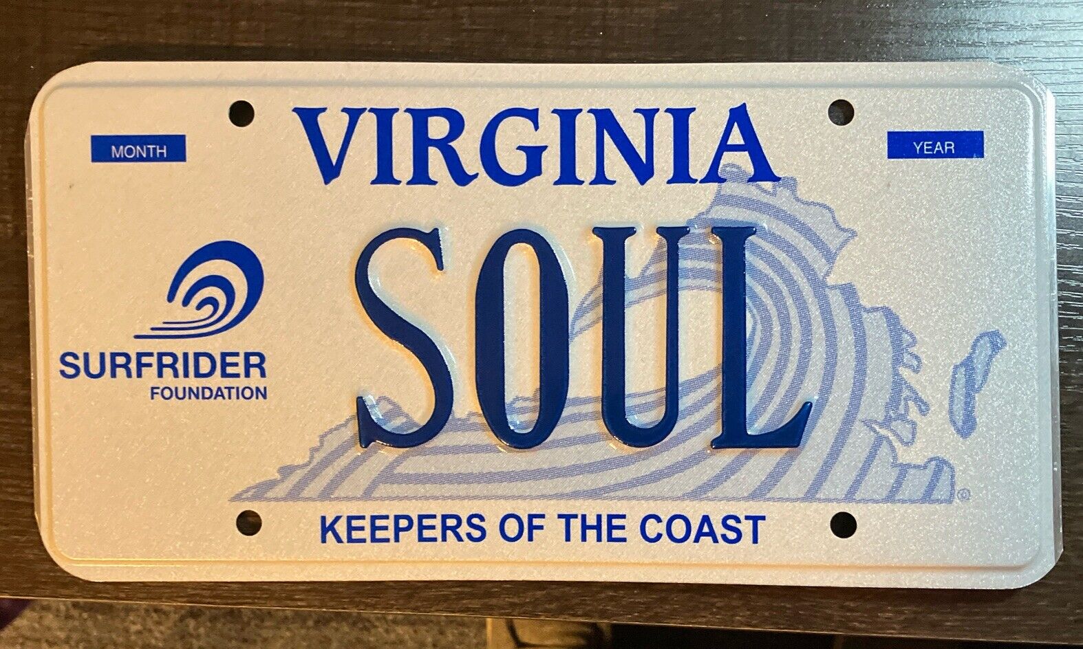 Virginia DMV Vanity License Plate Tag Va Personalized SOUL Surfer She Shed Sign
