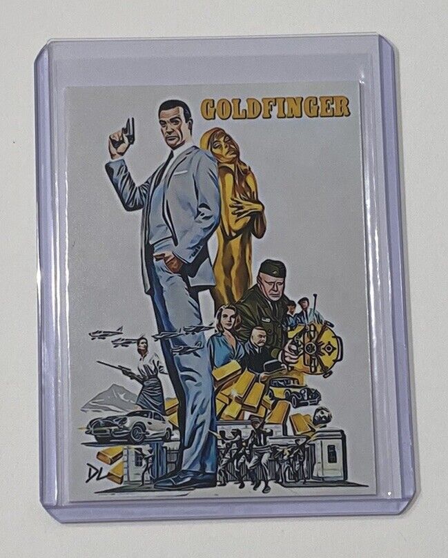 James Bond Limited Edition Artist Signed Goldfinger Movie Poster Card 3/10