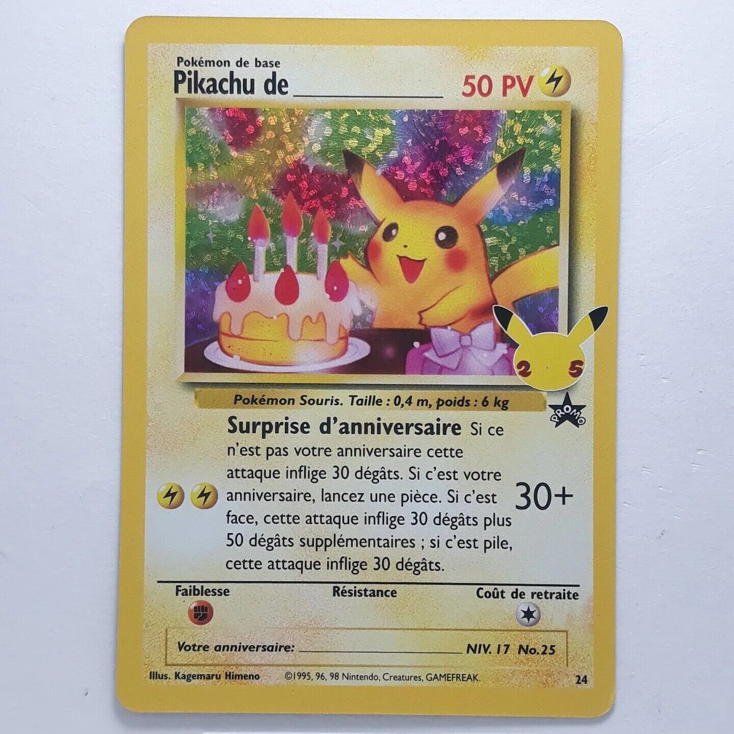 24 Secret Rare Holo Pokemon Celebrations EB7.5 PIKACHU Card NEW FR (32)