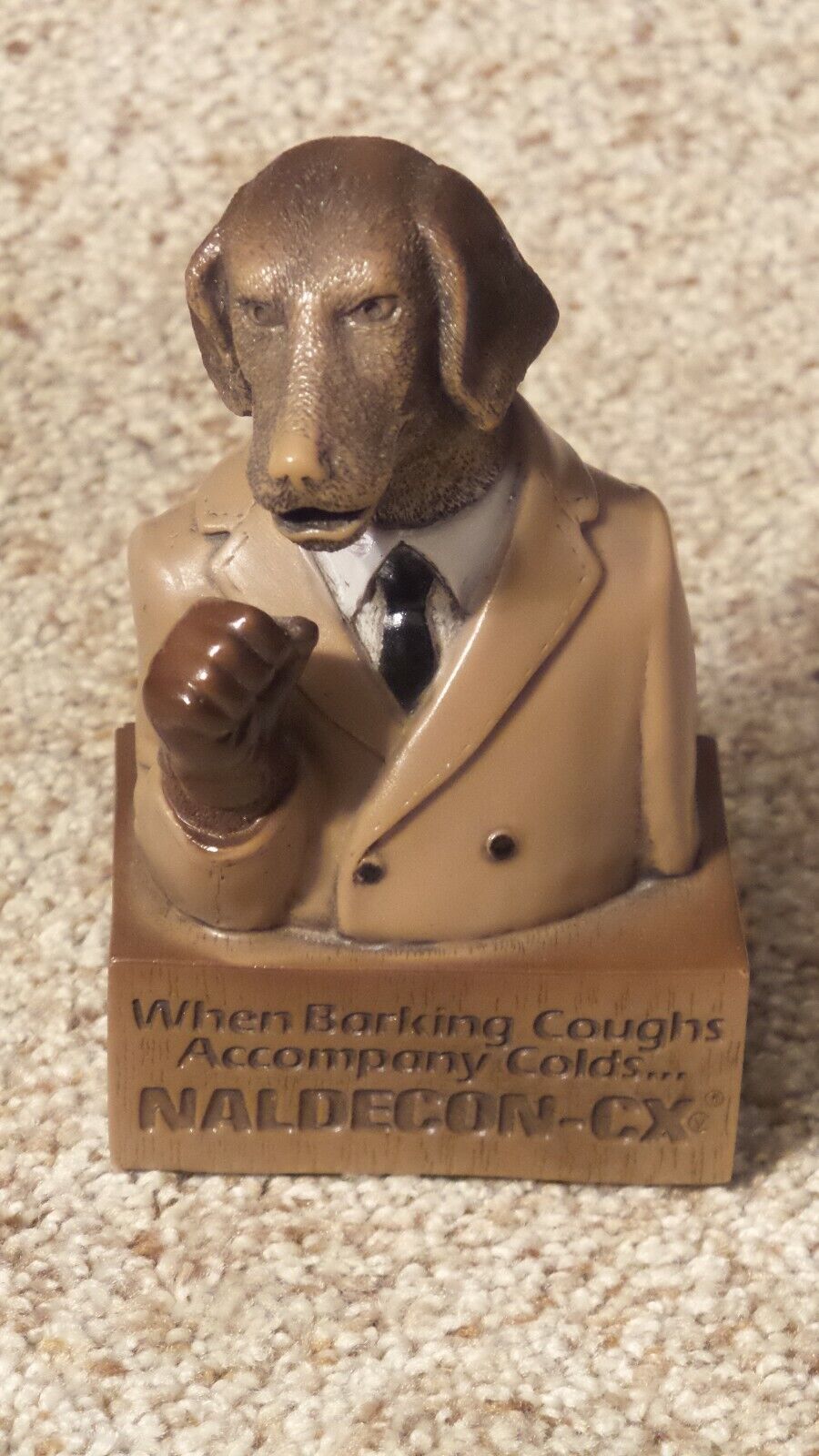 Vintage NALDECON DRUG Advertising Dog Figure Pharmaceutical Mascot Medical Promo