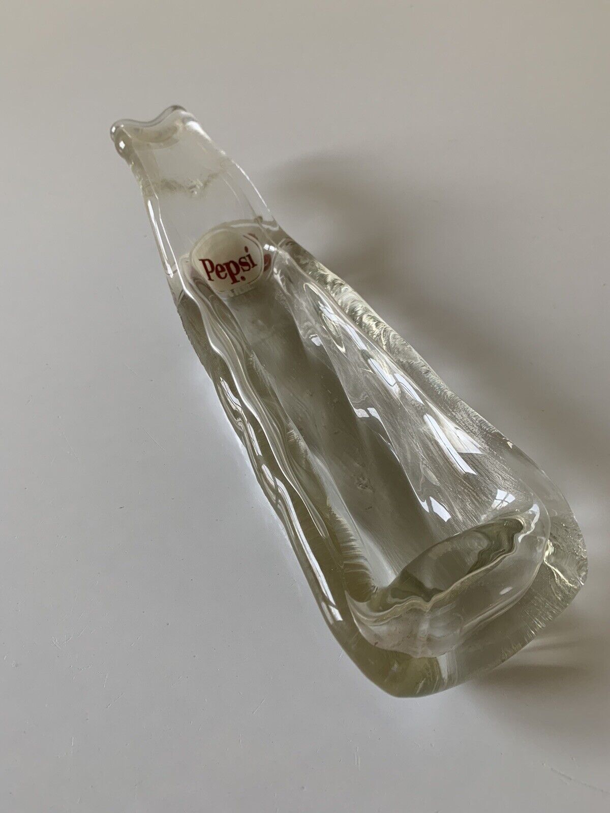 PUDDLE BOTTLE Vintage PEPSI COLA Glass Flattened Melted 8 oz. / Gag Gift