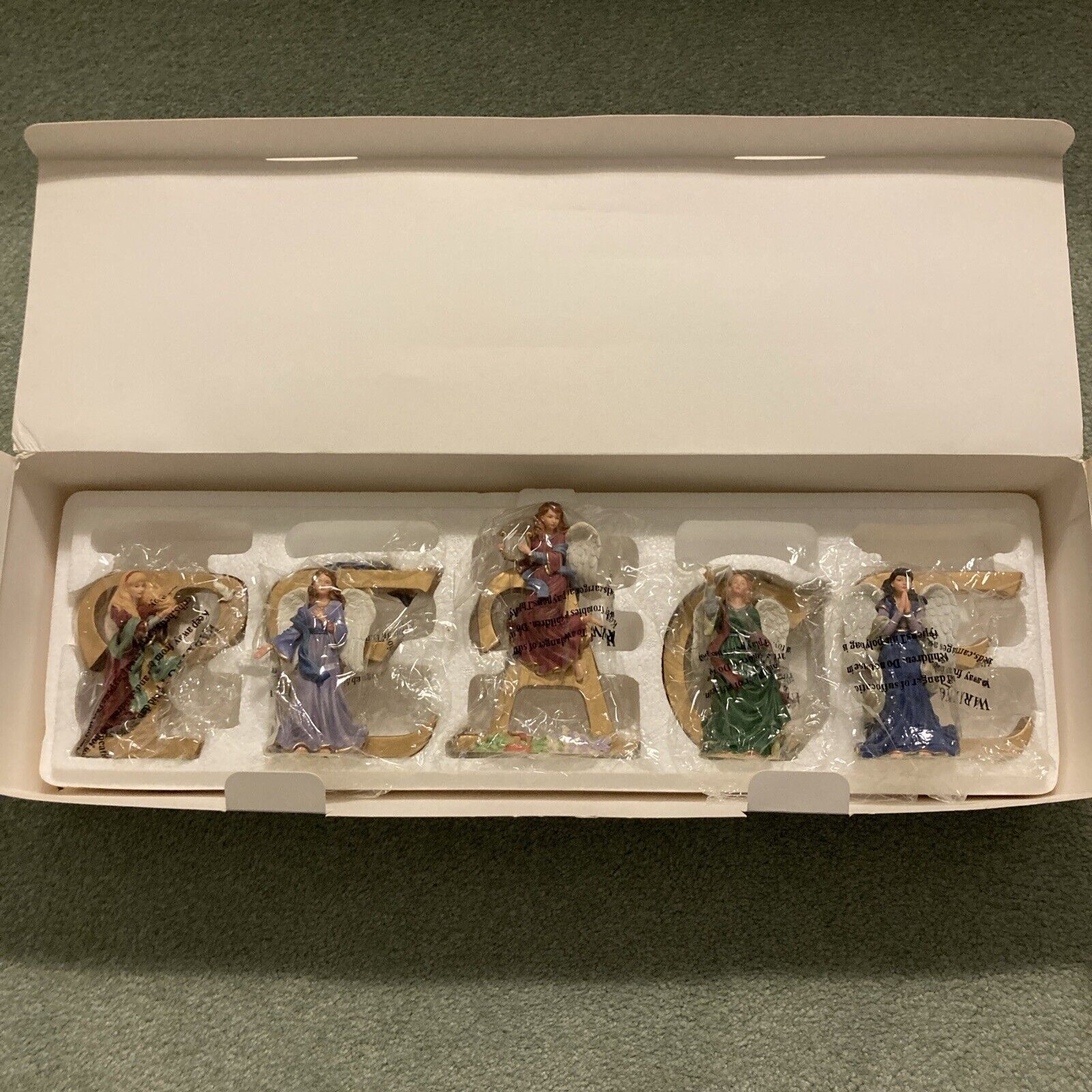 Lenox 5-Piece Set Celebration of Peace Angel Bonded Porcelain Figurines NOB