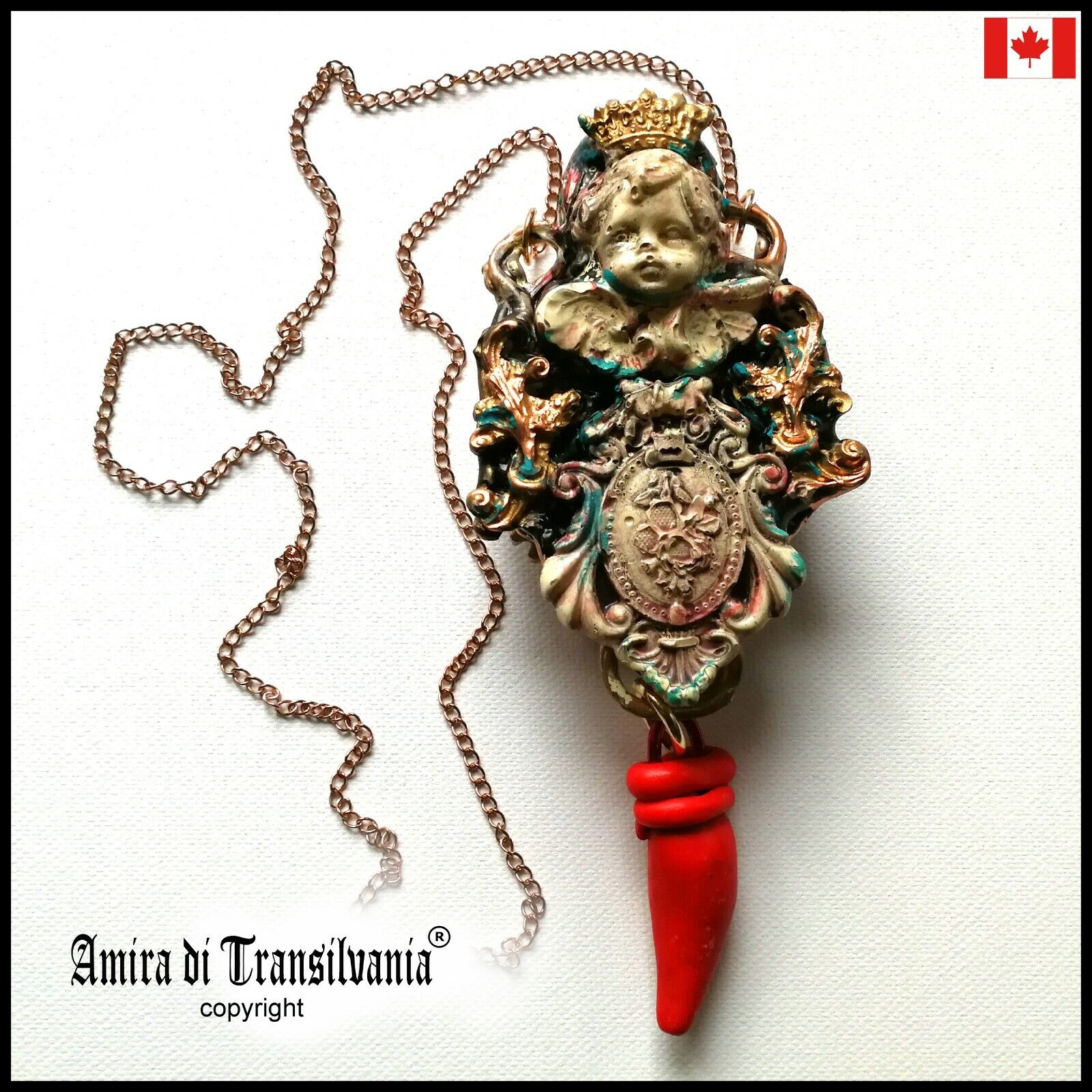 necklace pendant angel talisman effective power attraction fortune money amulet