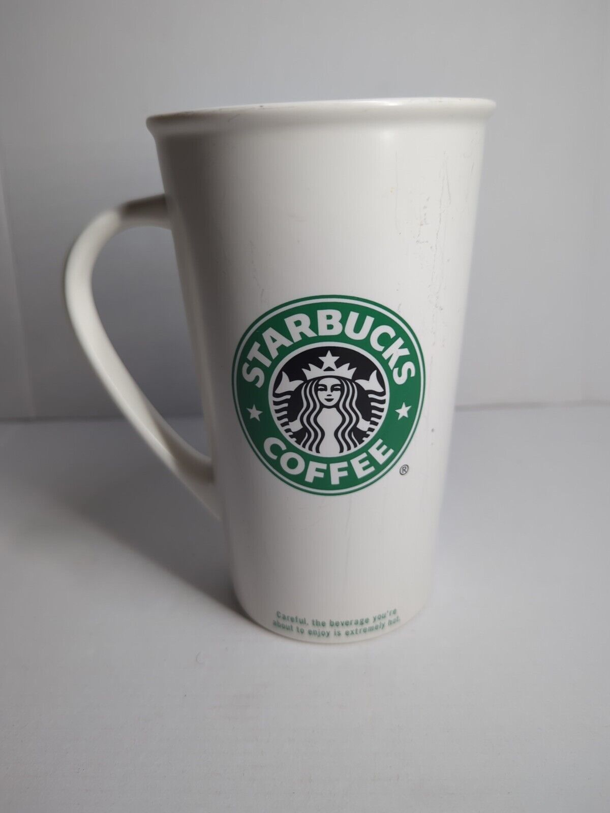 Starbucks 2005 Mug Tall White Ceramic Coffee Cup with Mermaid Logo 
