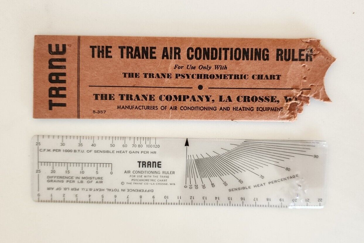 Vintage Trane Air Conditioning Advertising Ruler