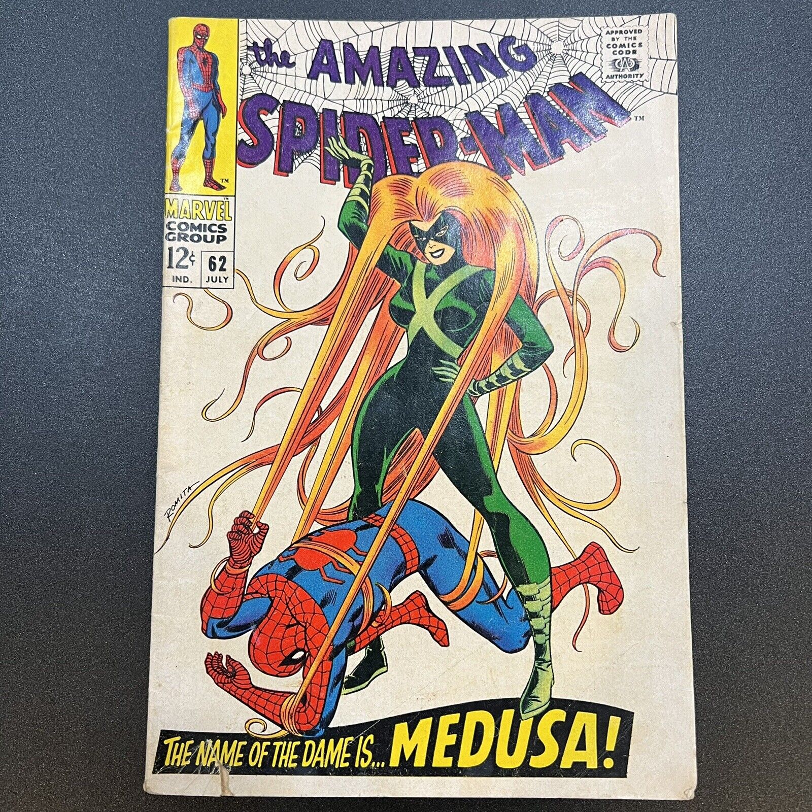 THE AMAZING SPIDER-MAN #62 MEDUSA COVER SILVER AGE MARVEL COMICS 1968
