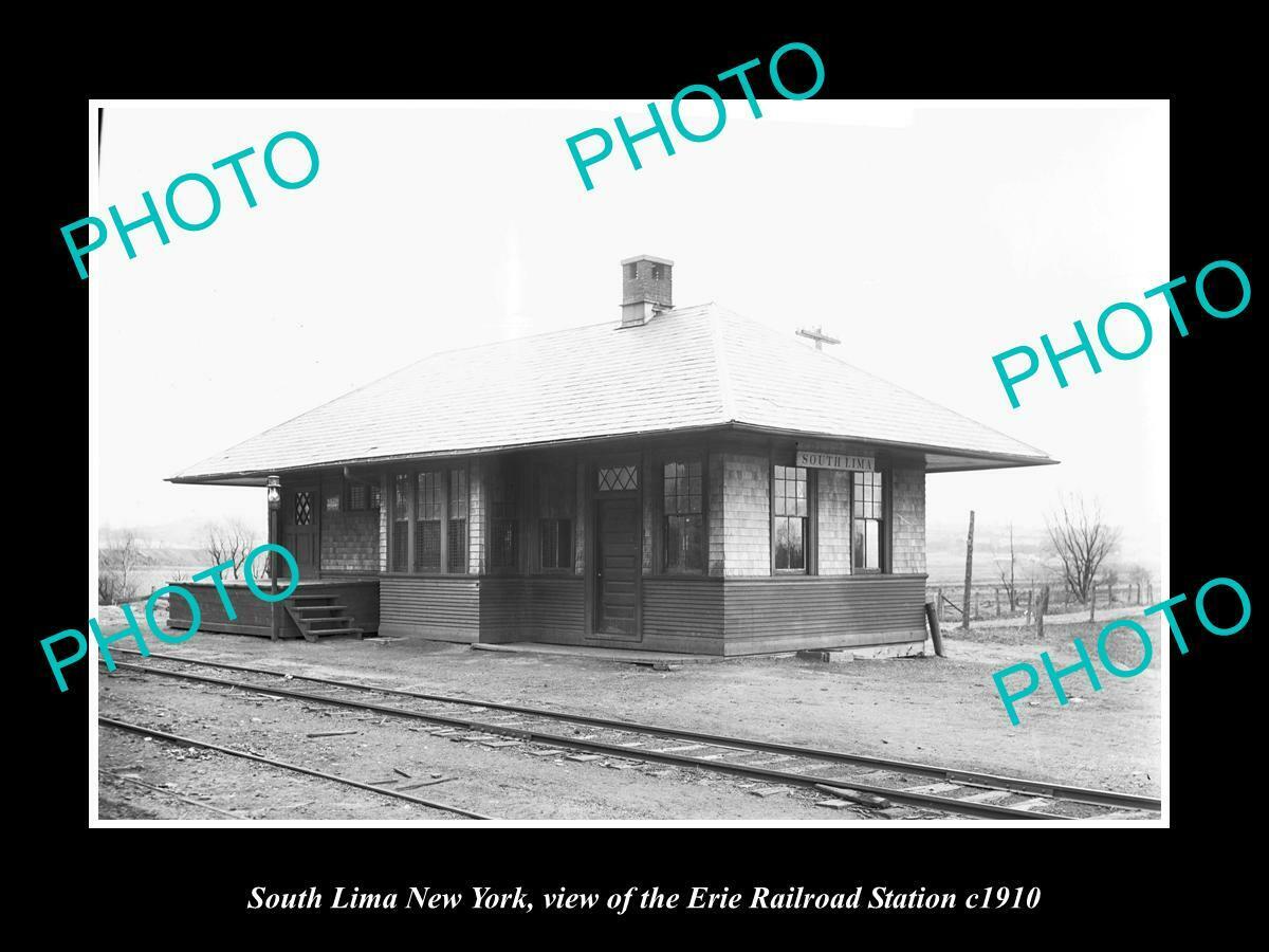 OLD 6 X 4 HISTORIC PHOTO OF SOUTH LIMA NEW YORK ERIE RAILROAD STATION c1910 1