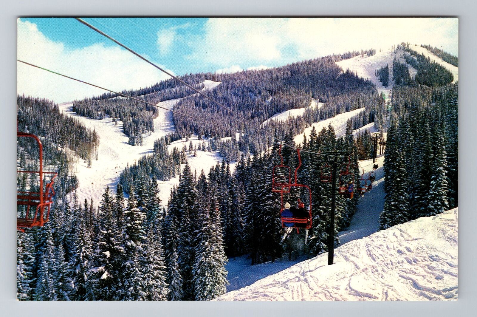 Aspen CO-Colorado, Upper Ski Slopes, Antique, Vintage Souvenir Postcard