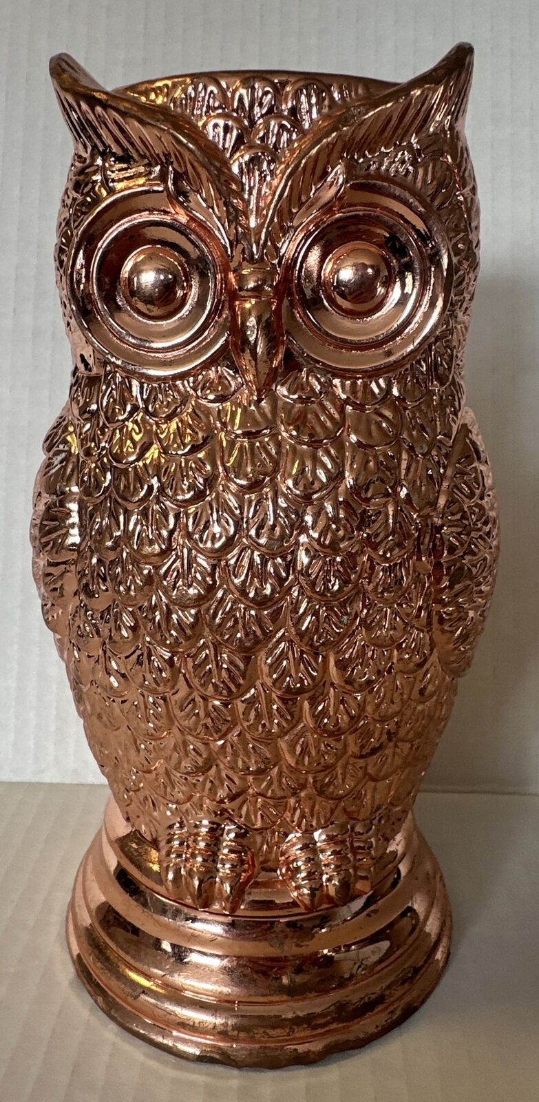 Absolut Elyx Copper Owl Mug Metal Vase Cocktail Vessel Advertising READ