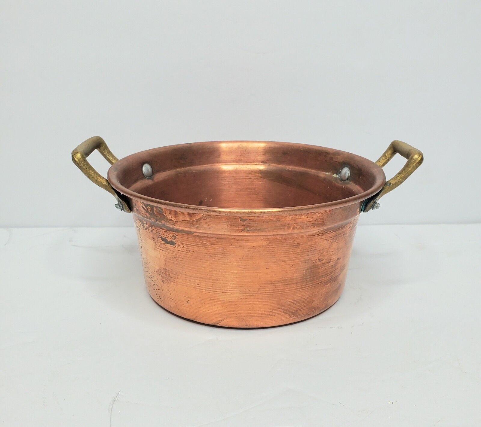 Vintage Small Copper Pot With Handles