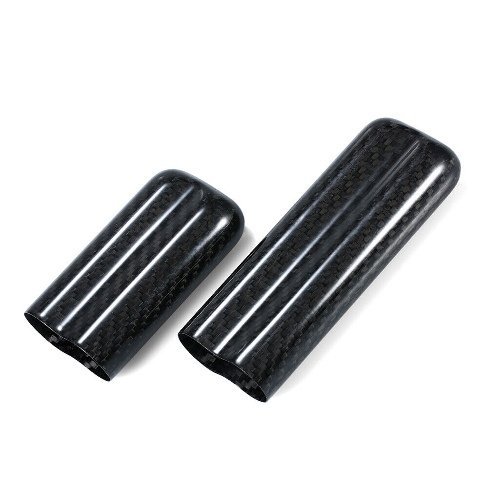 Black Carbon Fiber 2-Cigar  Storage Tube Holder for up to 57  D9S9