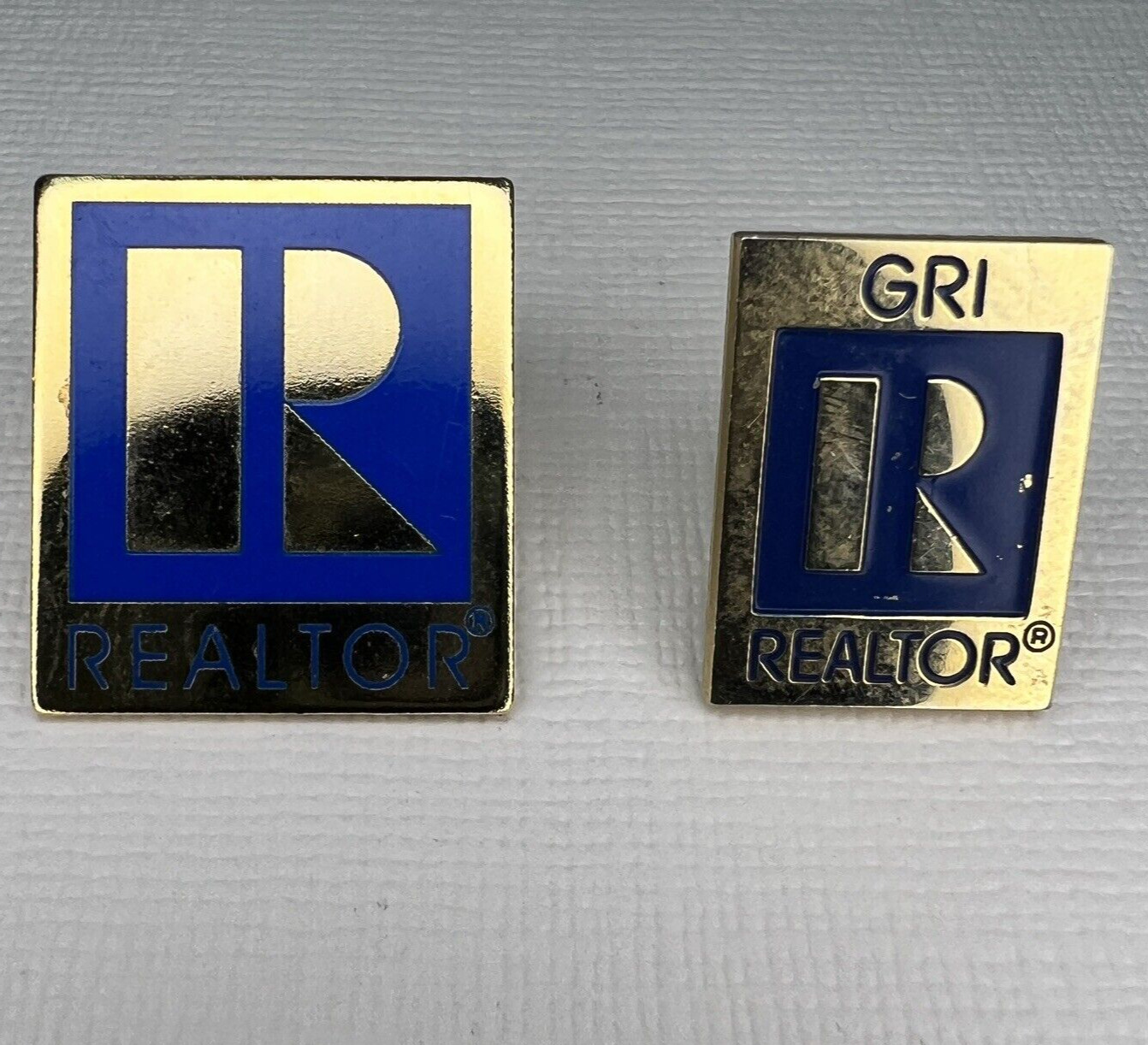 Lapel Pin REALTOR Lot of 2 Real Estate Agent Gold Tone Shirt Hat Jacket Tac Used