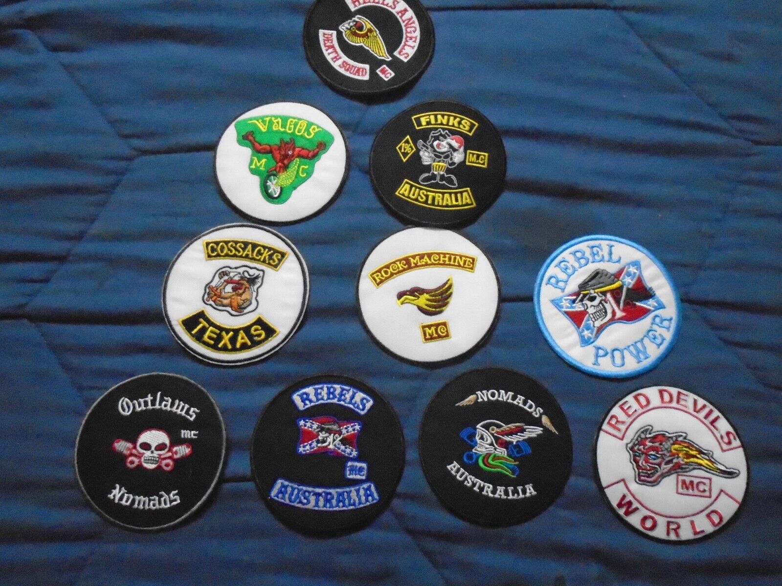 10 pc Motorcycle Club patch Set