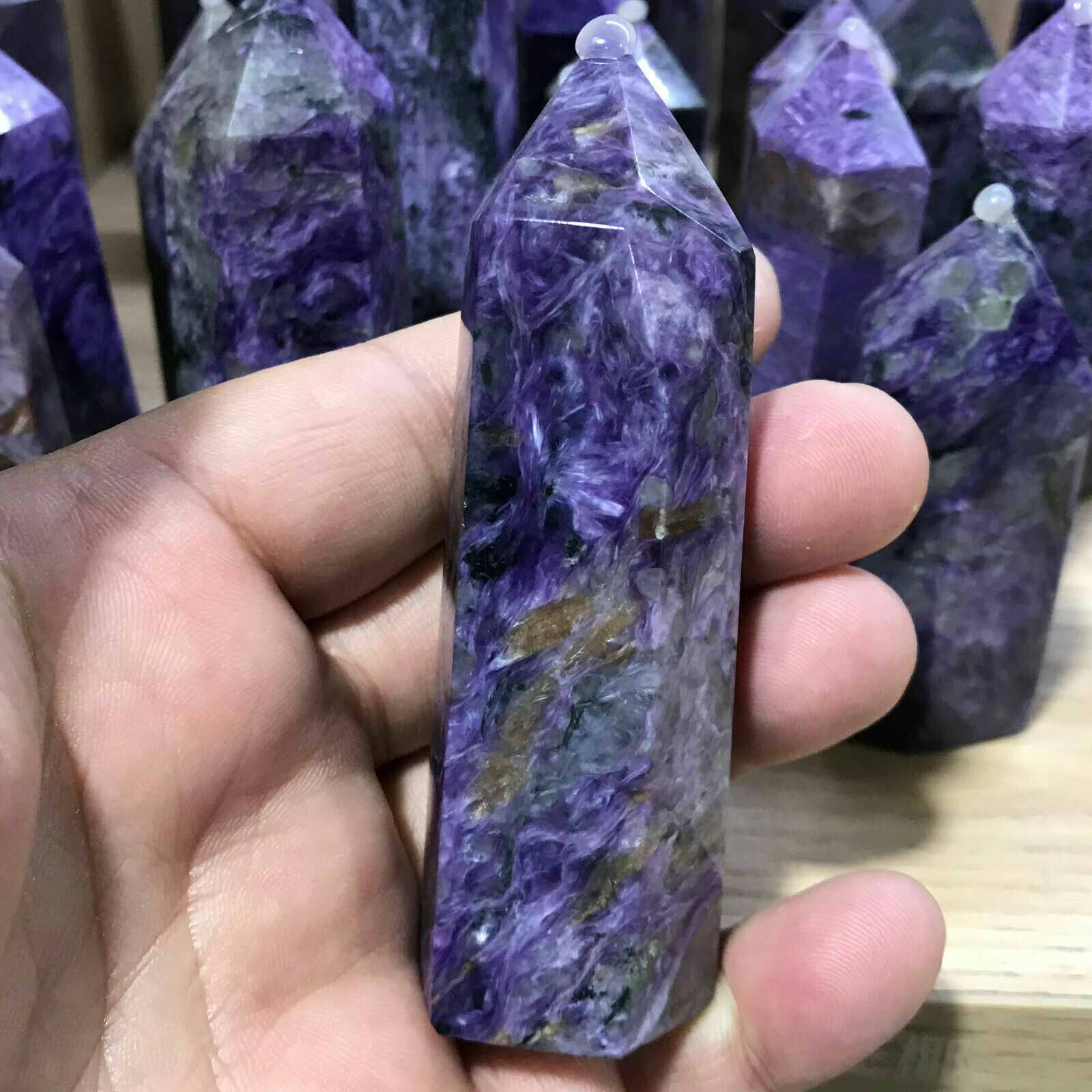 100g+ Natural quartz purple dragon stone hand polished quartz obelisk reiki 1pc