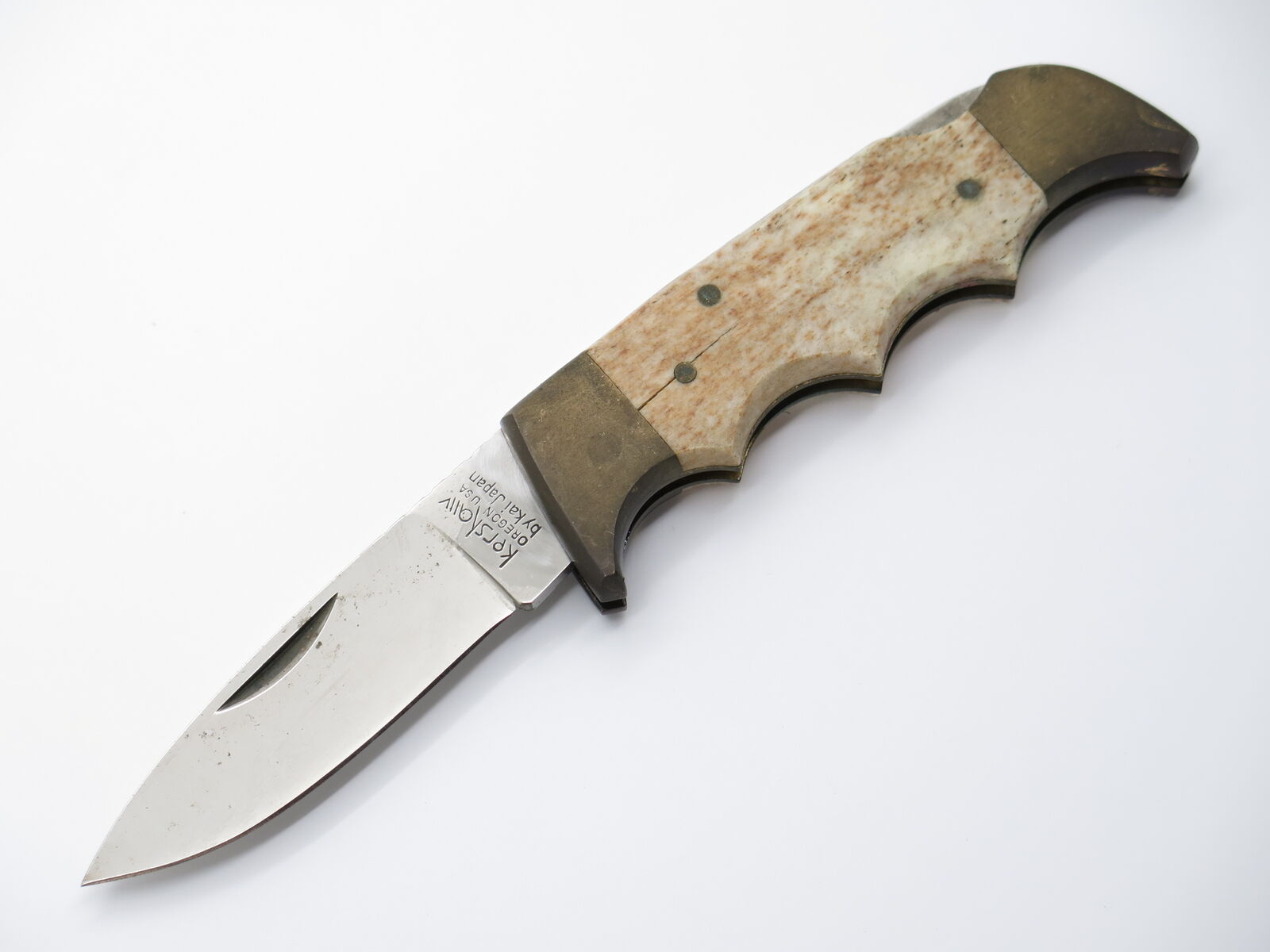 Vtg Kershaw by Kai 1040 Seki Japan Bone Folding Field II Hunter Lockback Knife