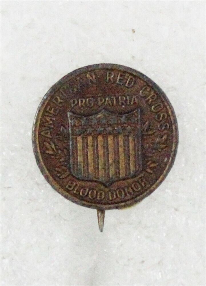 Red Cross: WWII era Blood Donor, bronze lapel pin (stick pin)