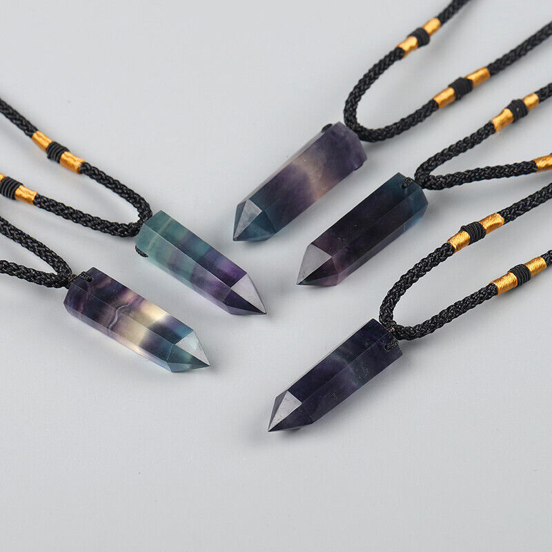 Natural Quartz Crystal Pendant Chakra Healing Stone Charms Necklace Gift Reiki