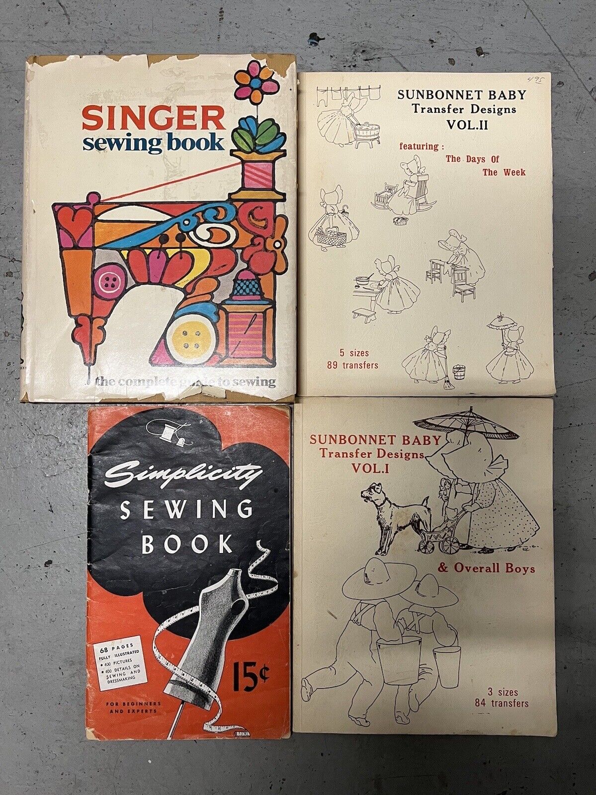 SEWING BOOKs SINGER THE COMPLETE GUIDE TO SEWING Sunbonnet baby transfer designs