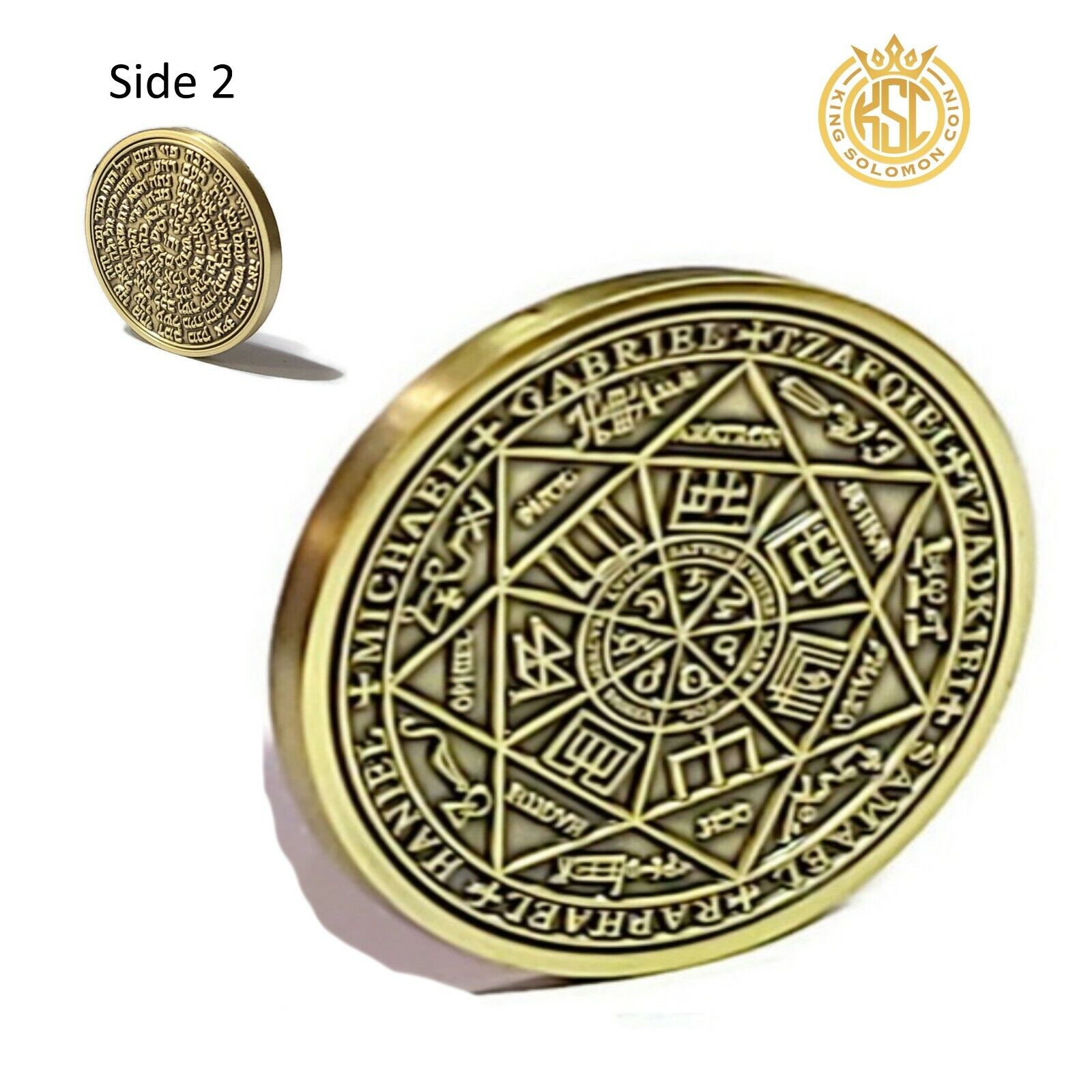 Seal of The Seven Archangels + 72 names of God kabbalah King Solomon Coin seal