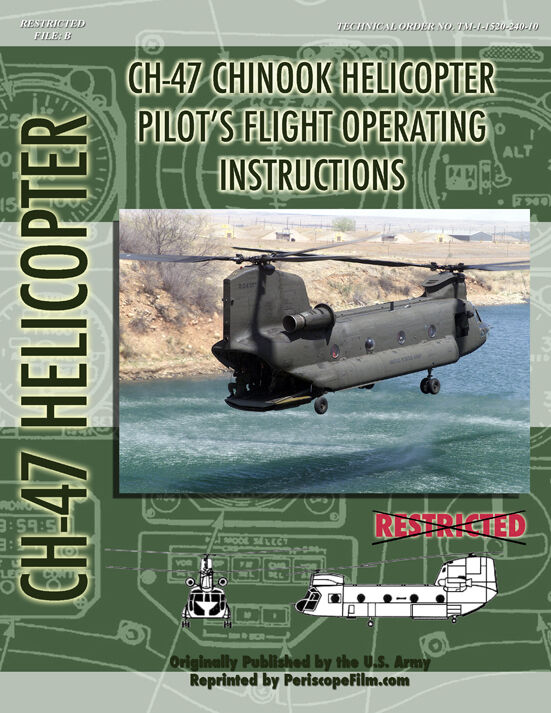  BOEING CH-47 Chinook HELICOPTER Pilot\'s Manual BOOK