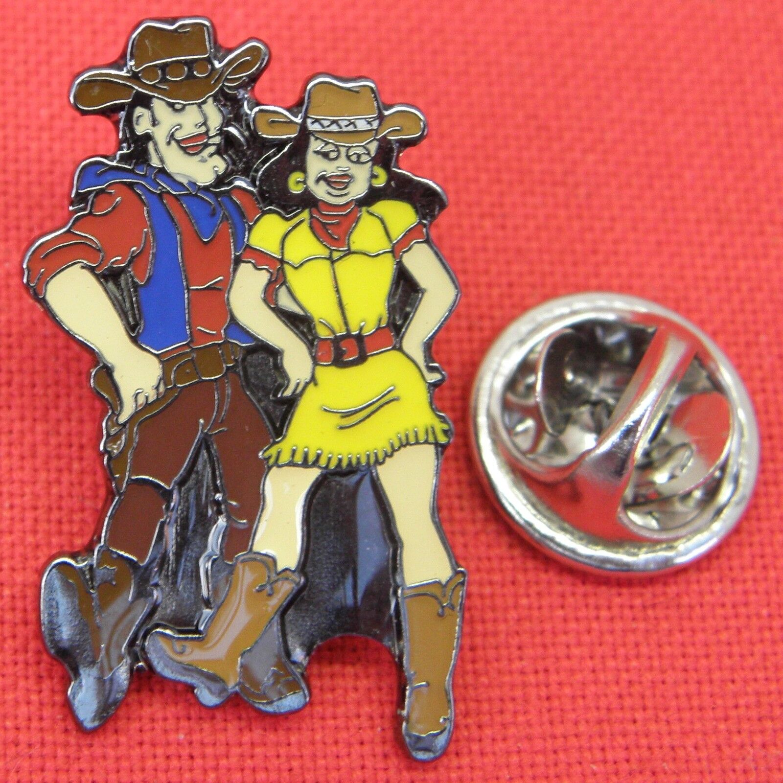 Country & Western Lapel Pin Badge Cowboy Cowgirl Music Folk Dance Dancer Brooch