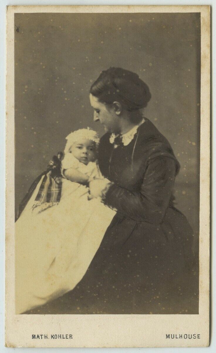 1860-70 Mathieu Kohler CDV in Mulhouse. Woman and baby. Nurse? Nurse?
