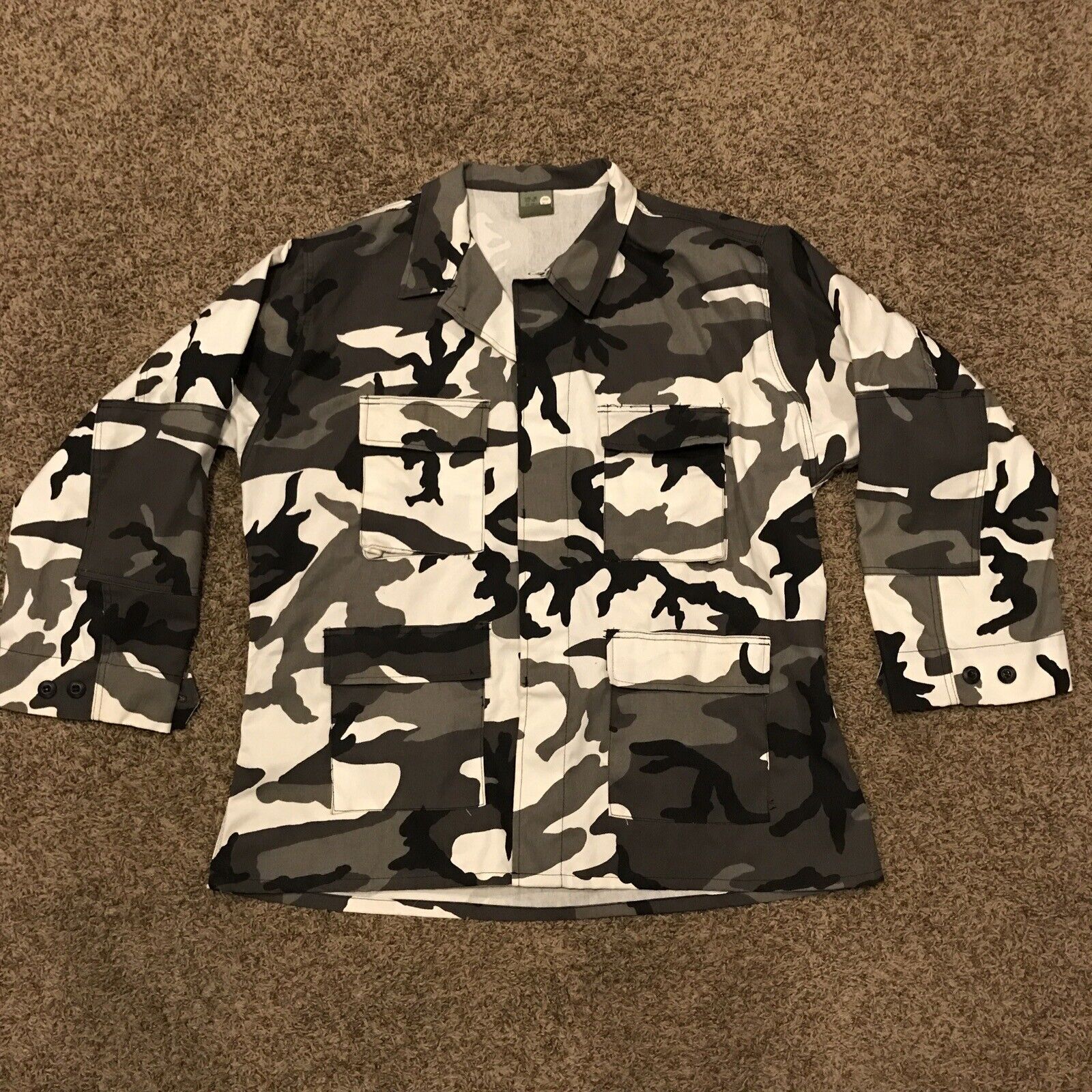 TRU-SPEC  Woodland BLACK WHITE CAMO Camouflage Jacket Top XL Long B20