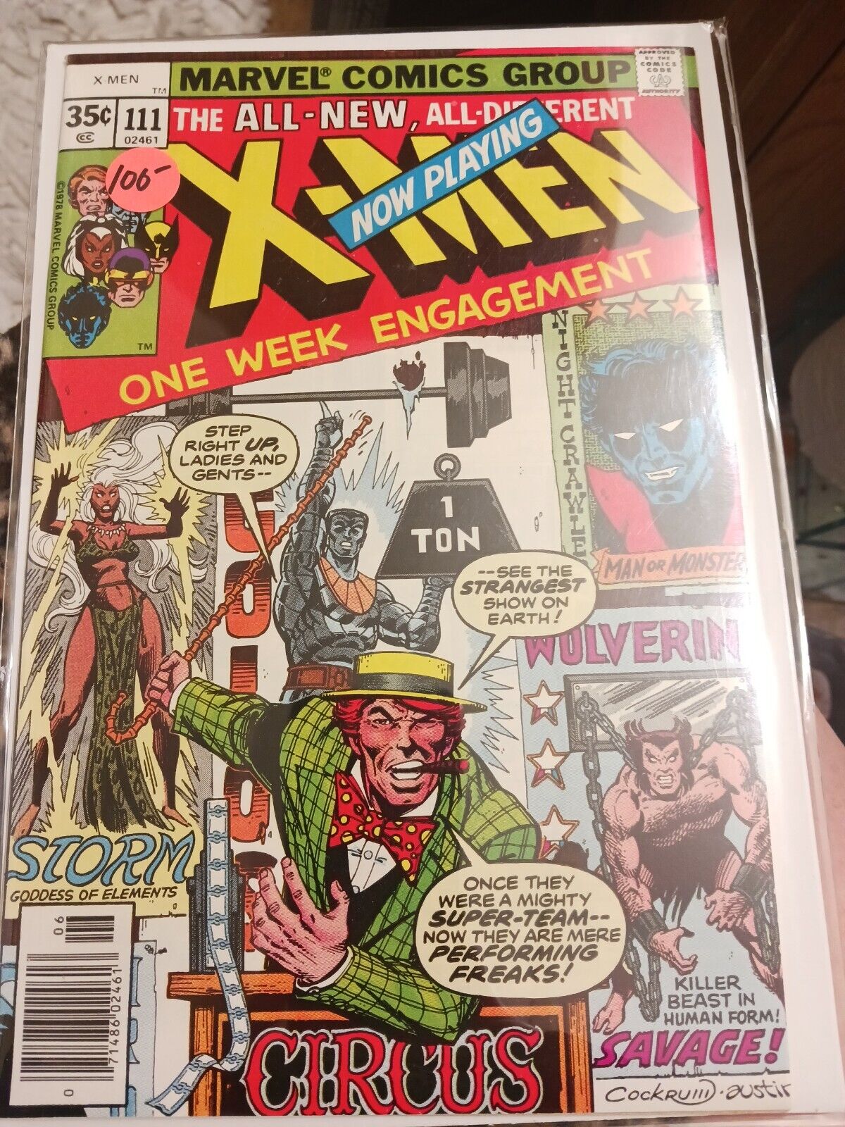 June 1978 Vol 1 No. 111 X-Men One Week Engagement Circus Comic Book Marvel Xmen