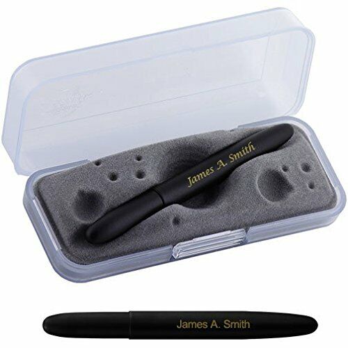 1 Engraved/Personalized Matte Black Fisher Bullet Space Ballpoint Pen with Box