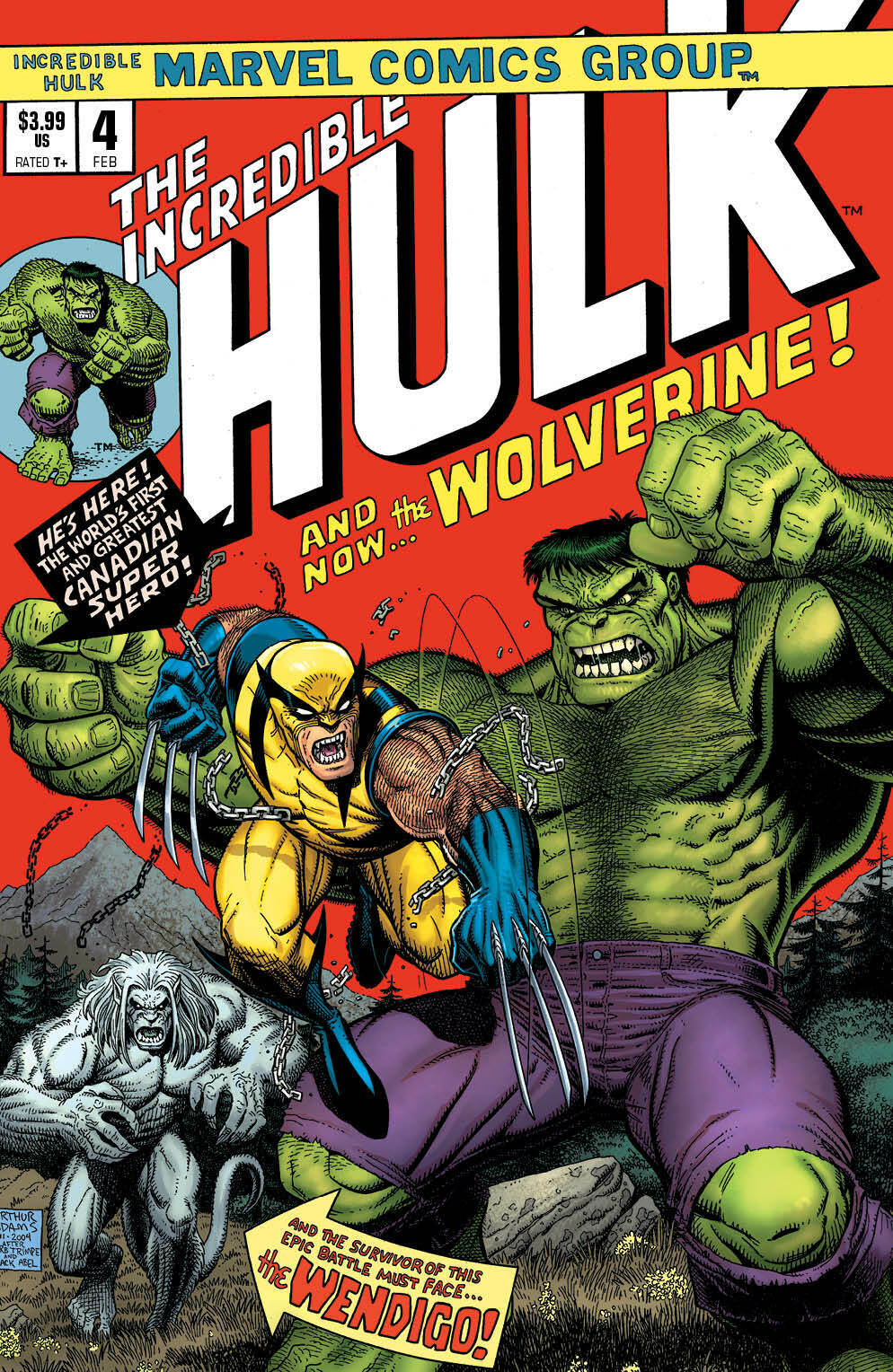 Hulk #4  Art Adams Incredible Hulk #181 Wolverine Color Homage Variant LTD 2000