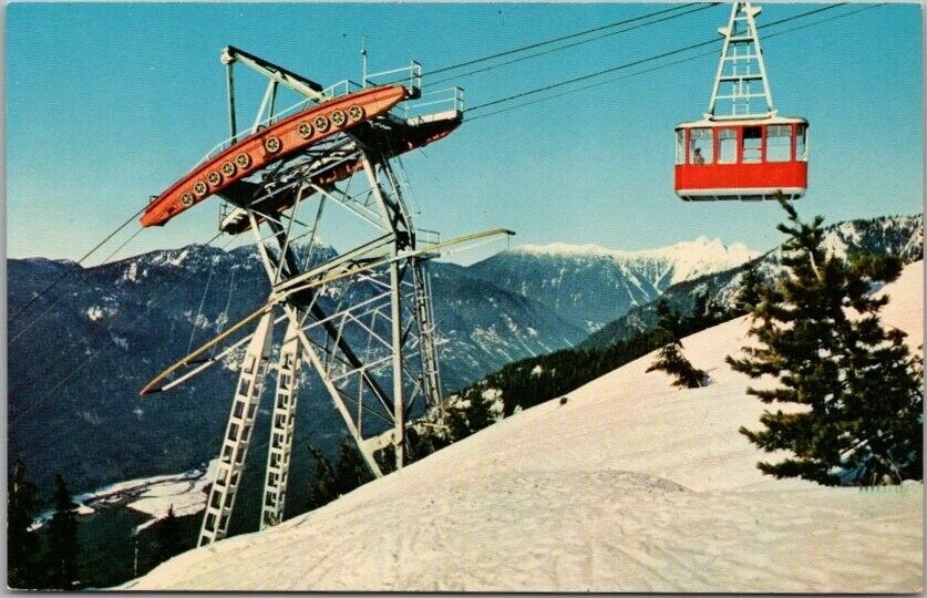 North Vancouver, BC Canada Postcard GROUSE MOUNTAIN SKYRIDE c1960s Chrome Unused