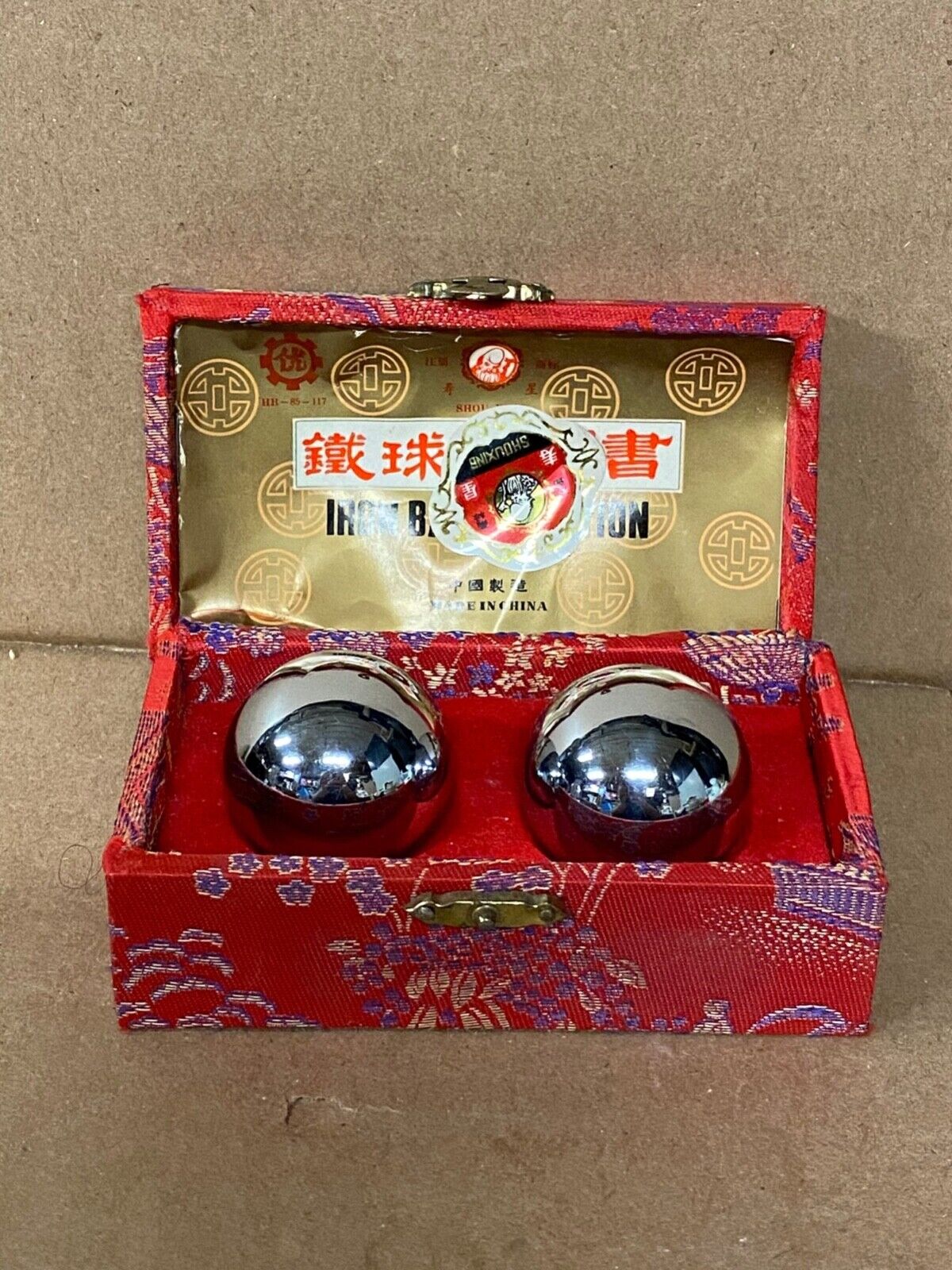 Baoding Balls Chinese Health Exercise Stress Relaxation Therapy Chrome READ