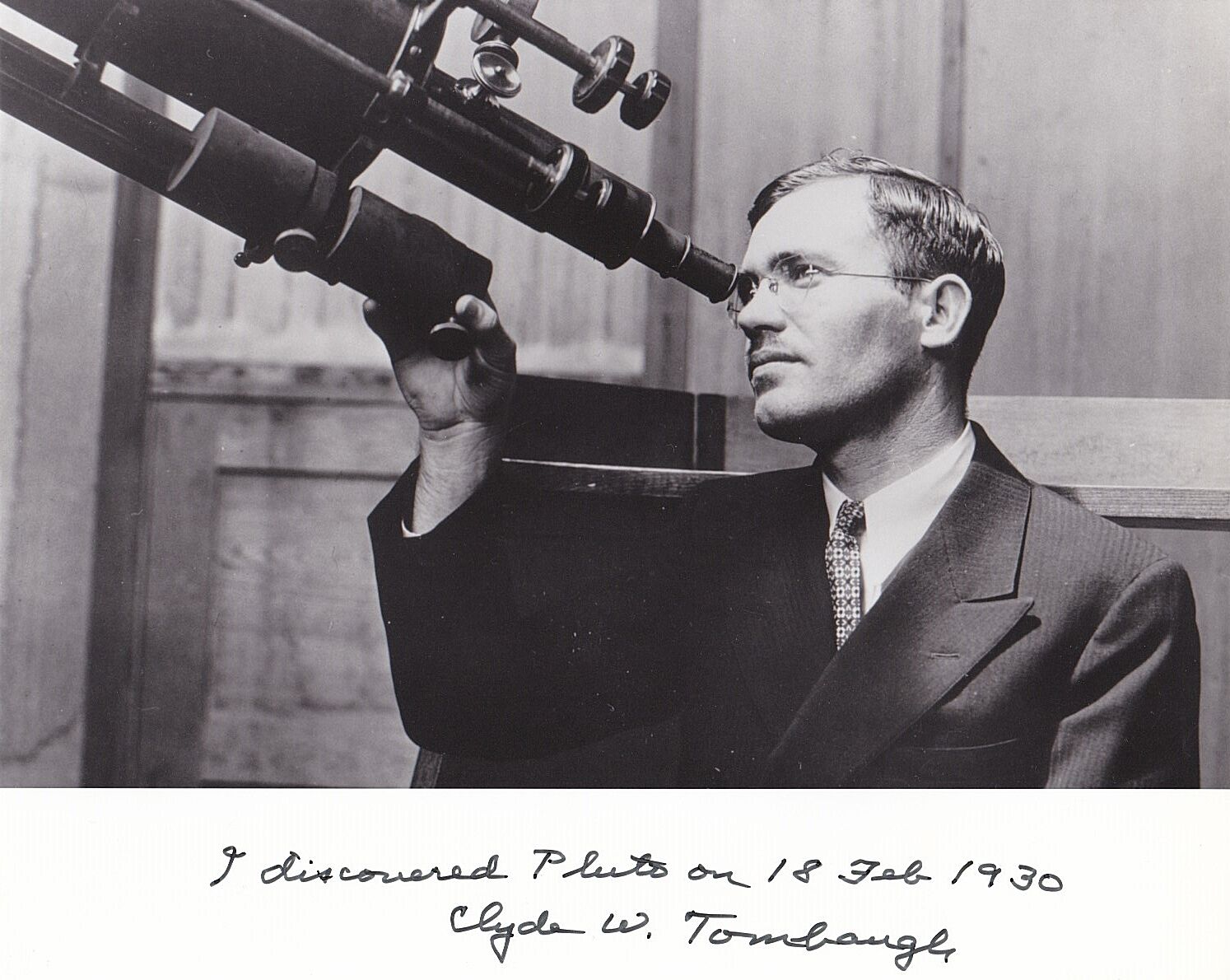  Clyde Tombaugh Discoverer of the 9th Planet, Pluto at Telescope 