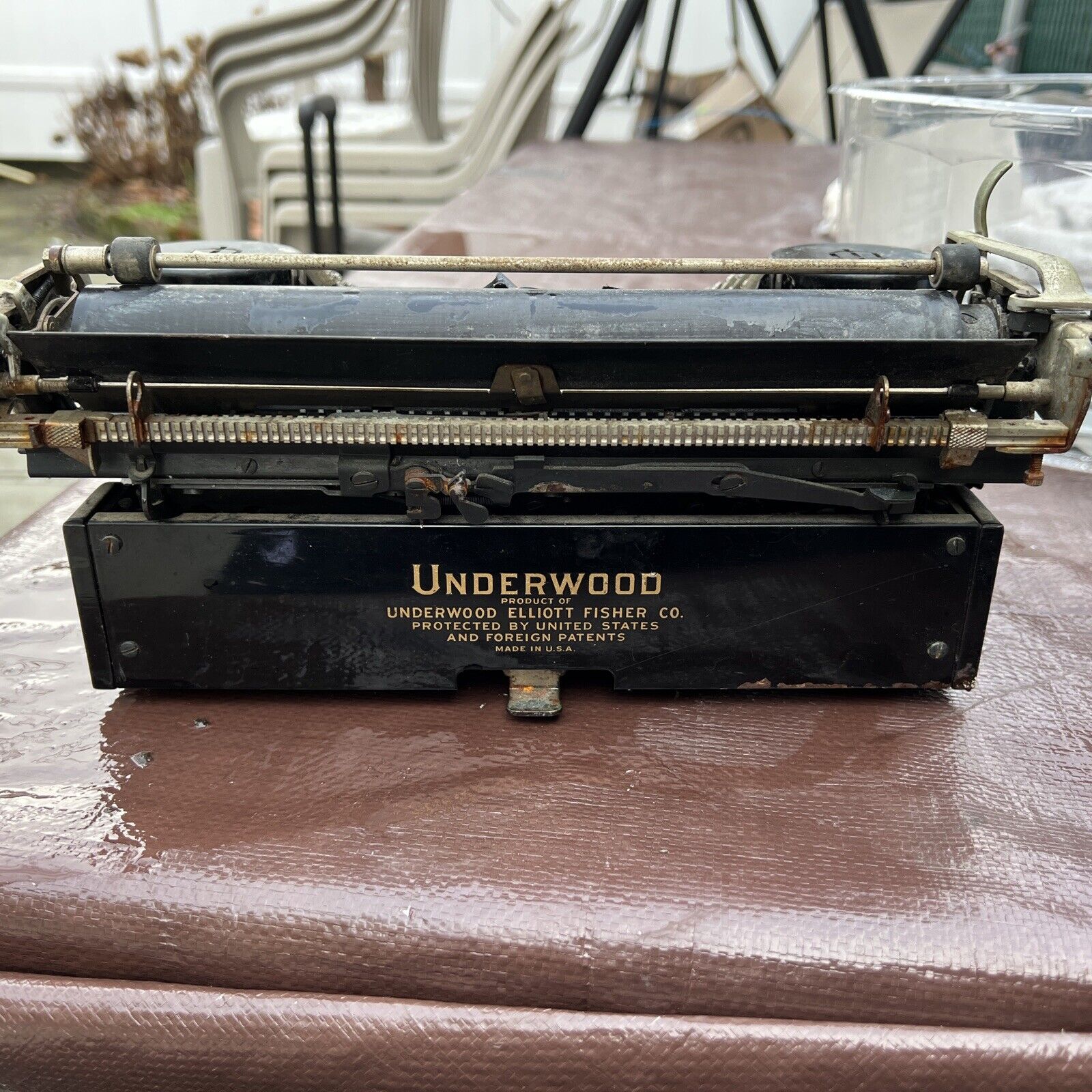 Antique Underwood Standard Portable Typewriter Bank Made In U.S.A