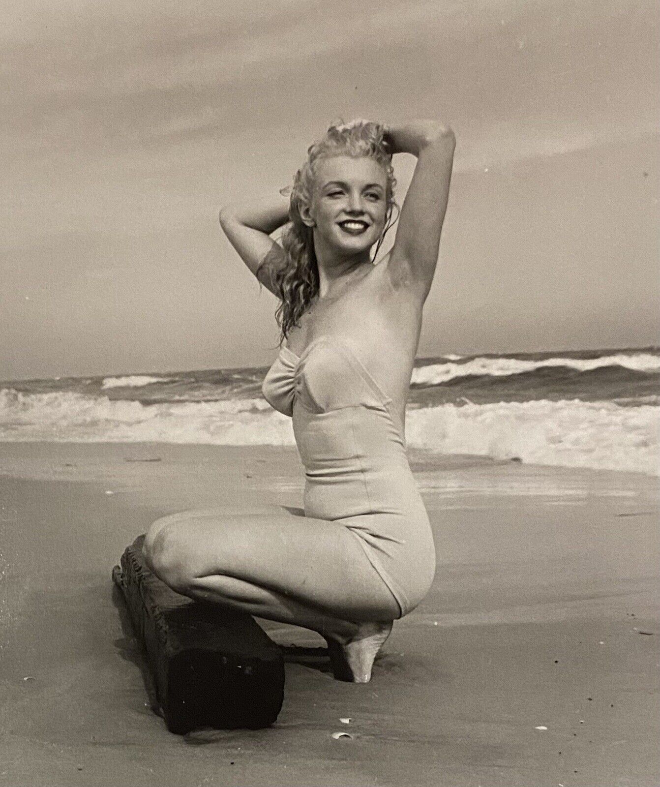 1949 Marilyn Monroe Original Photo Andre De Dienes Stamped Tobay Beach Tobey