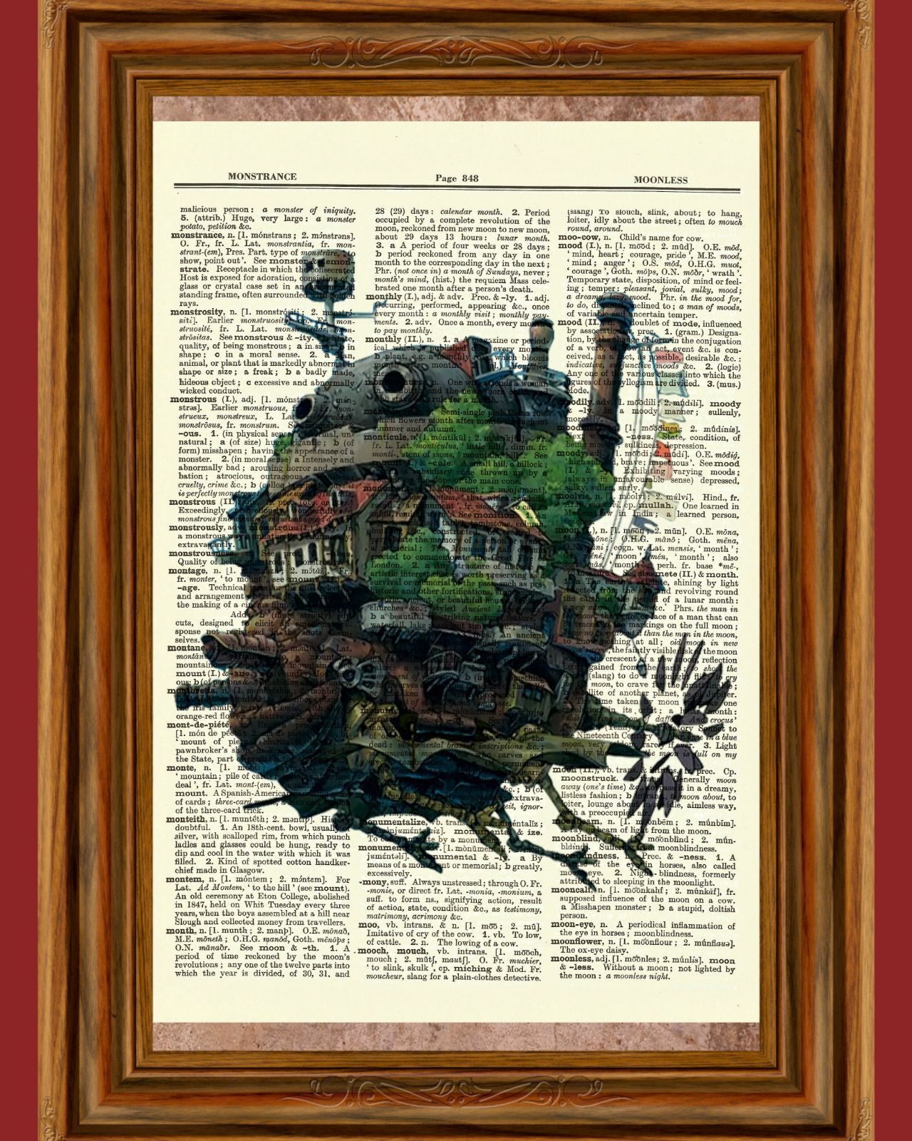 Howl\'s Moving Castle Dictionary Art Print Poster Picture Anime Howls Movie 