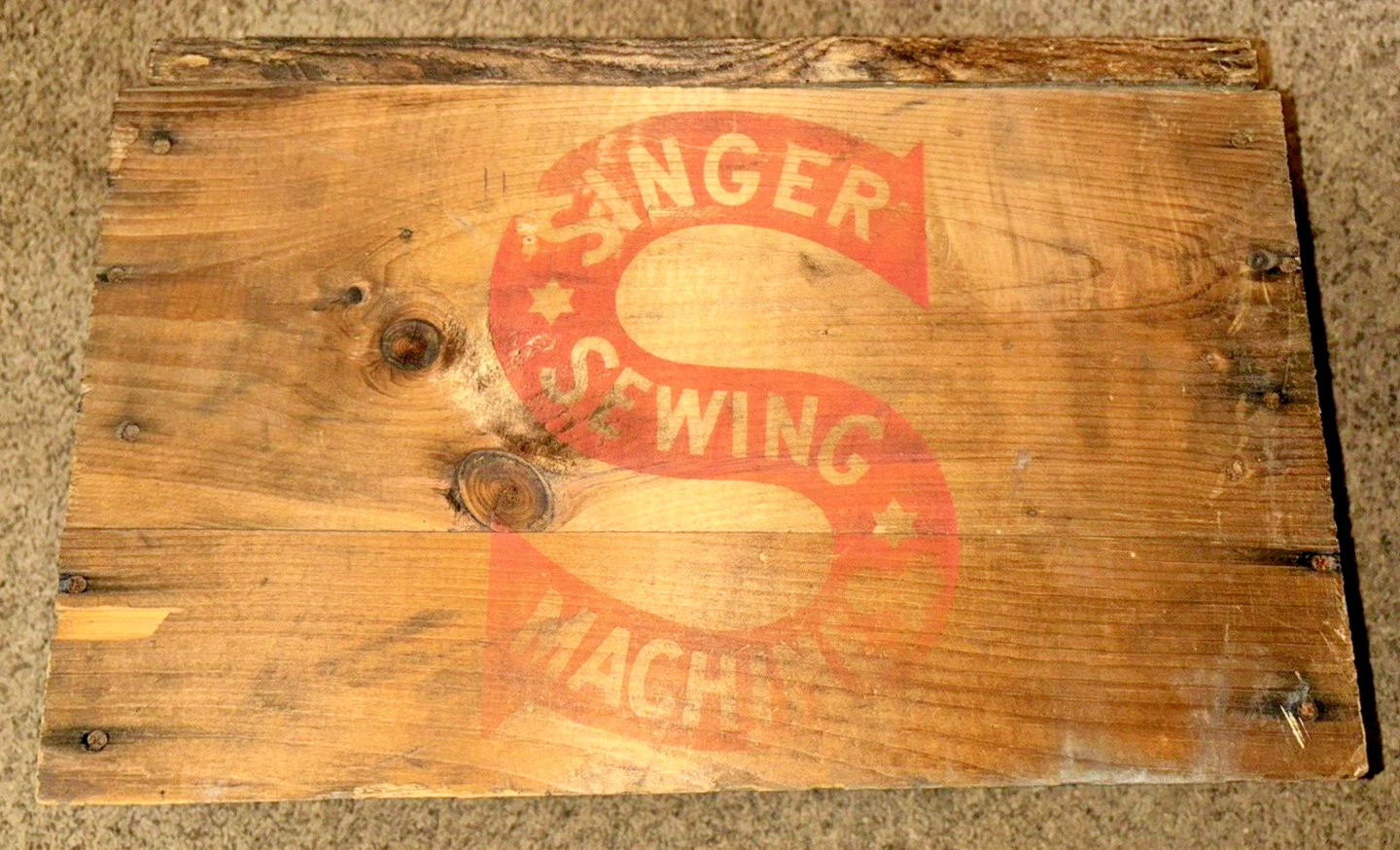 Antique Singer Sewing Machines Wood Shipping Box/Crate (Terre Hill, PA)