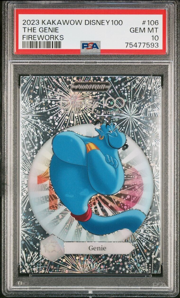 The Genie (Aladdin) 2023 Kakawow Phantom Disney 100 #106 Fireworks /100 PSA 10
