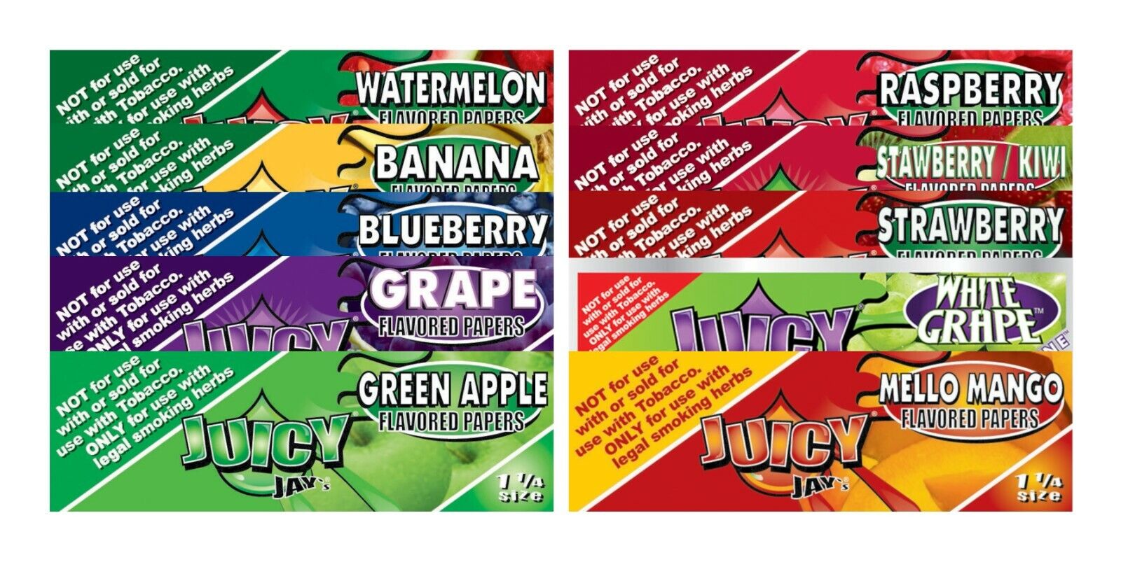 Juicy Jay's Variety 5 Flavored Rolling Papers 1.25 10 Packs