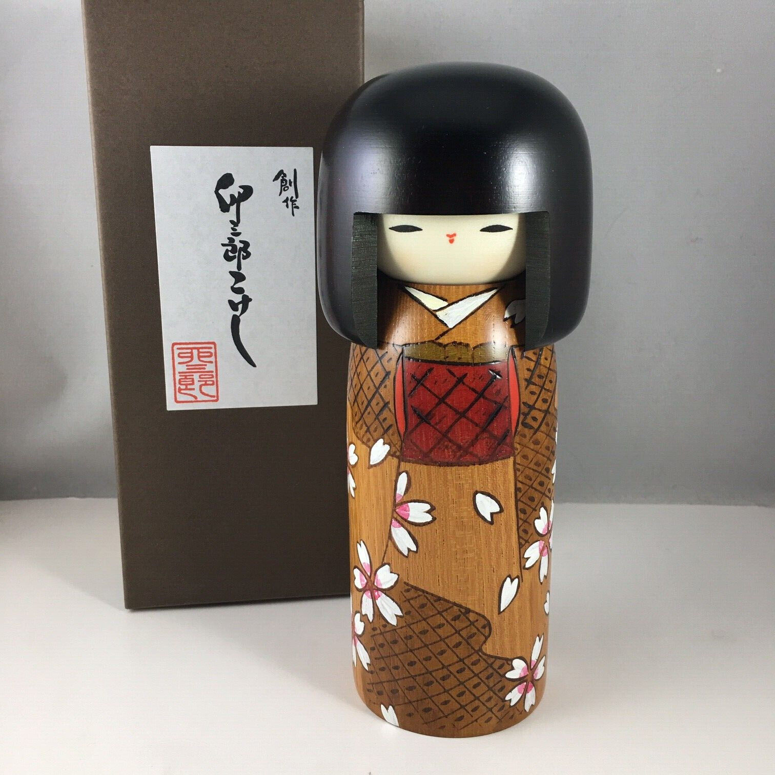 Usaburo Japanese Kokeshi Wooden Doll 7.25\