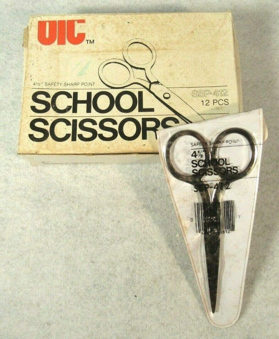 Vtg OIC Safety Sharp Point School Scissors 4 1/2\